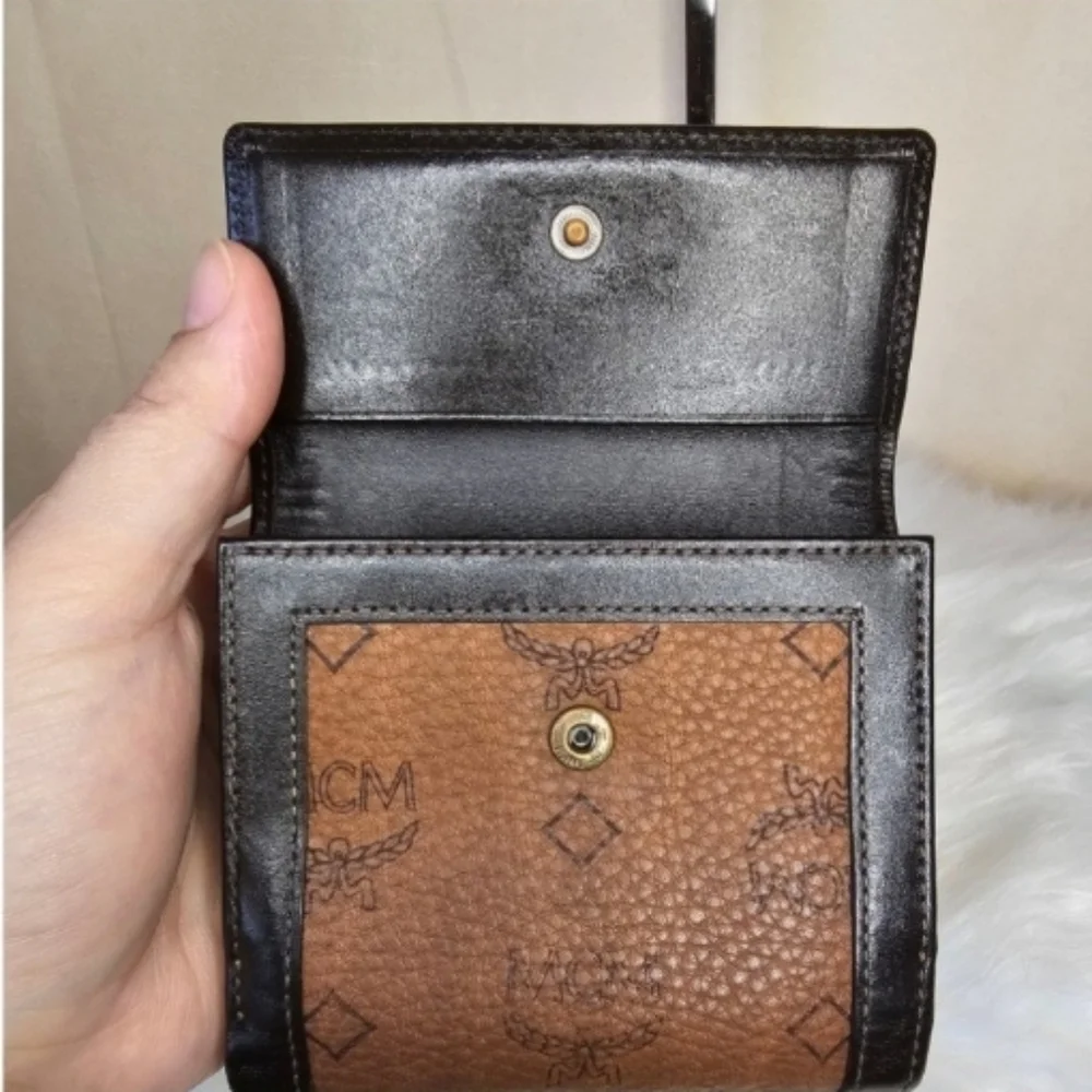 🤎▪️MCM▪️ brown cognac small compact wallet